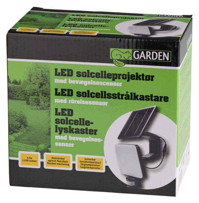 LED solcelleprojektør med sensor 12 W - Garden®